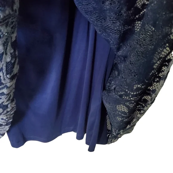 NWT Sabrina Blue Women's Dress Sleeveless Lace Size 26W - Picture 10 of 15